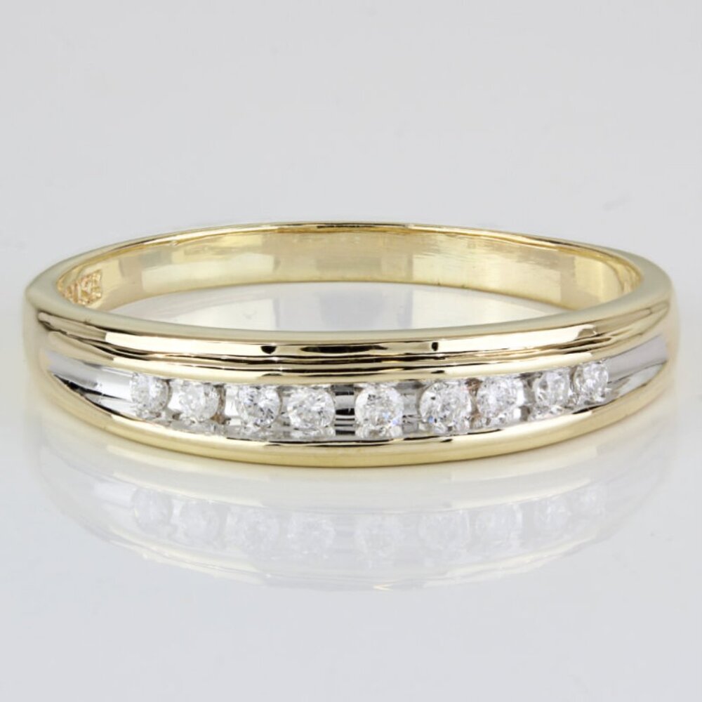 Vintage 14k Yellow Gold Men's Diamond Wedding Ring Band by Keepsake